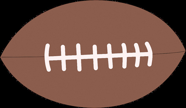 手绘棕褐色橄榄球免抠png透明素材