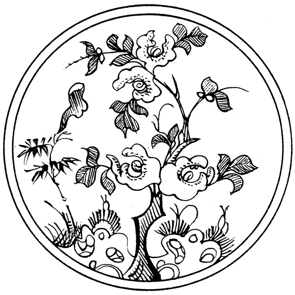 清代花鳥圖案中國傳統(tǒng)圖案0021