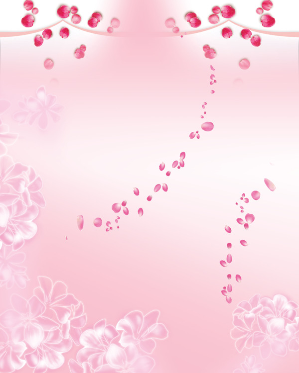 中式创意唯美粉红鲜花移门画