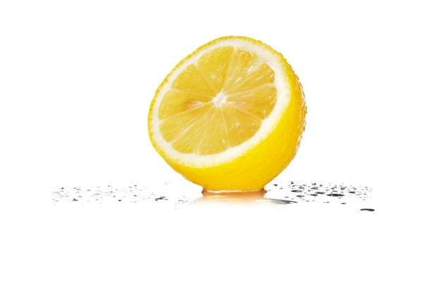 切开的新鲜柠檬免抠psd透明素材