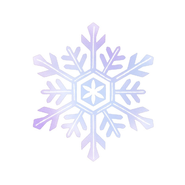 手绘小清新圣诞节冬天蓝色紫色雪花元素