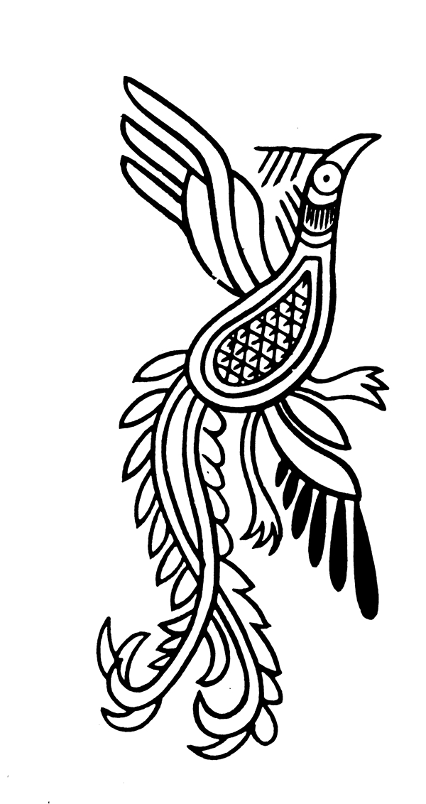 線條鳳凰圖案