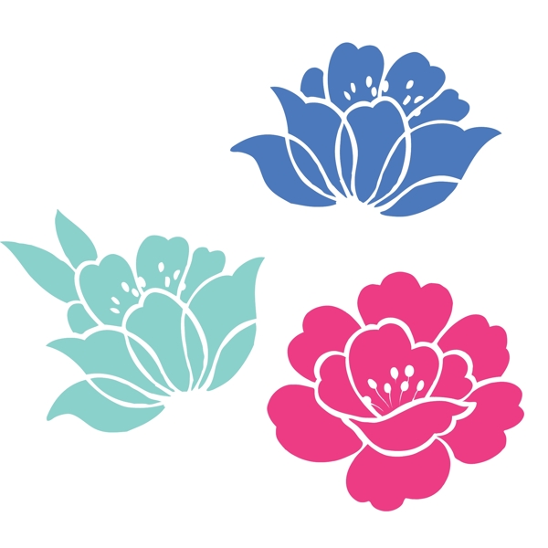 矢量圖案簡(jiǎn)單花朵樹(shù)葉