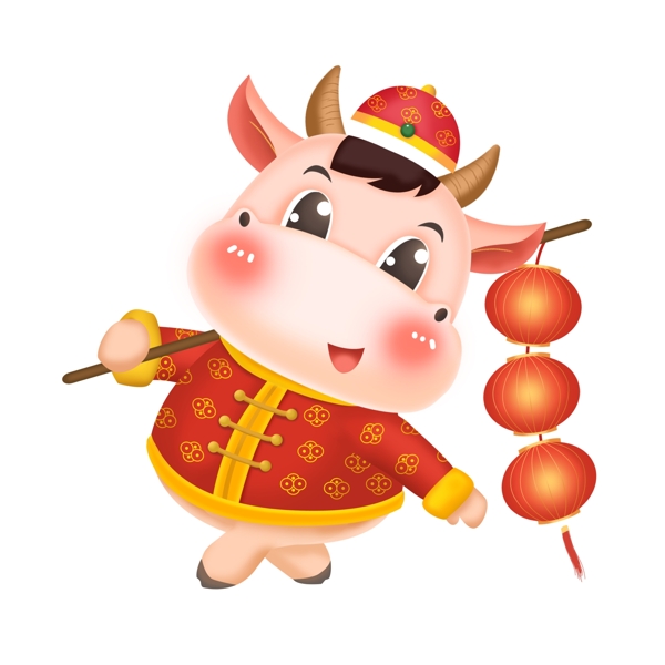 春節(jié)動(dòng)漫牛形象圖片