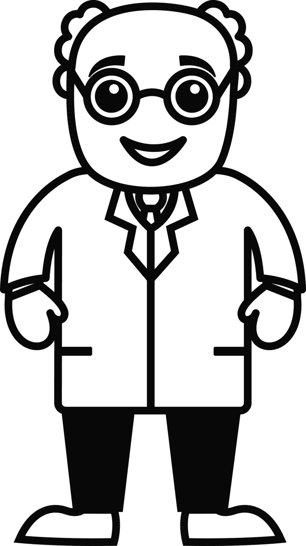 卡通插畫矢量教授的辦公室