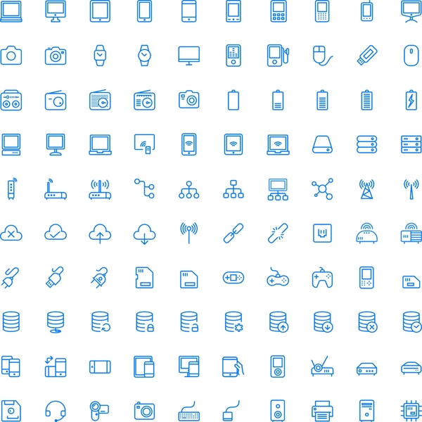 100个设备网络UI图标图片