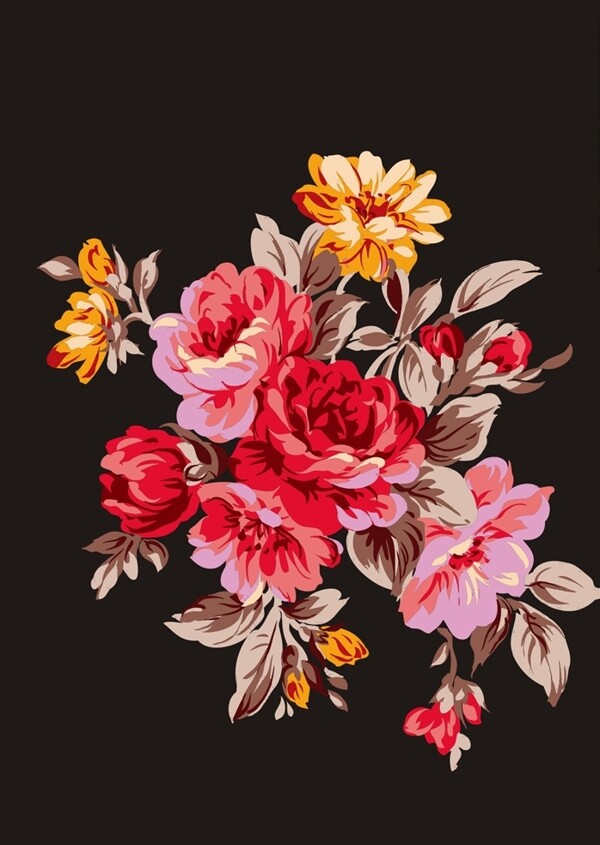 花朵花卉矢量圖下載
