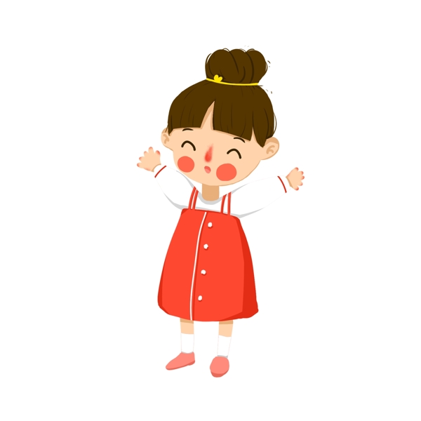 開(kāi)心歡呼的可愛(ài)小女孩