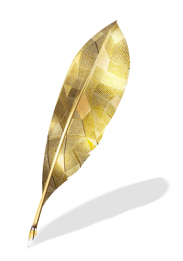 金色羽毛质感PNG透明元素