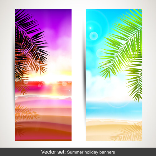 暑假banner矢量集01