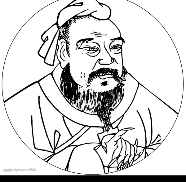 矢量孔子像圖片
