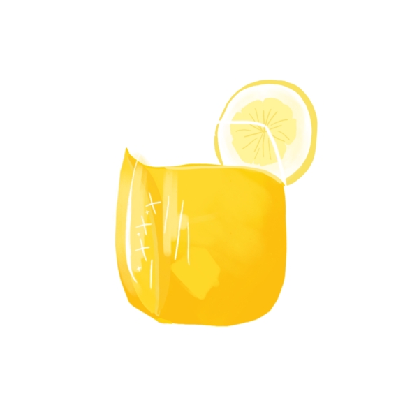 手绘夏日饮品橙汁
