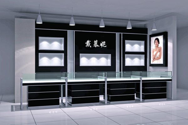 黑色展柜圖片