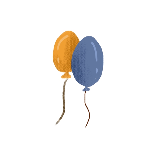 黄蓝色气球卡通png素材