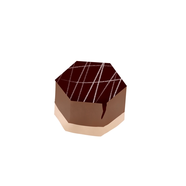 巧克力蛋糕插画手绘