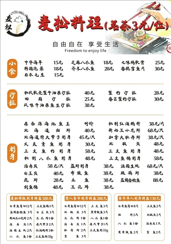 寿司菜单