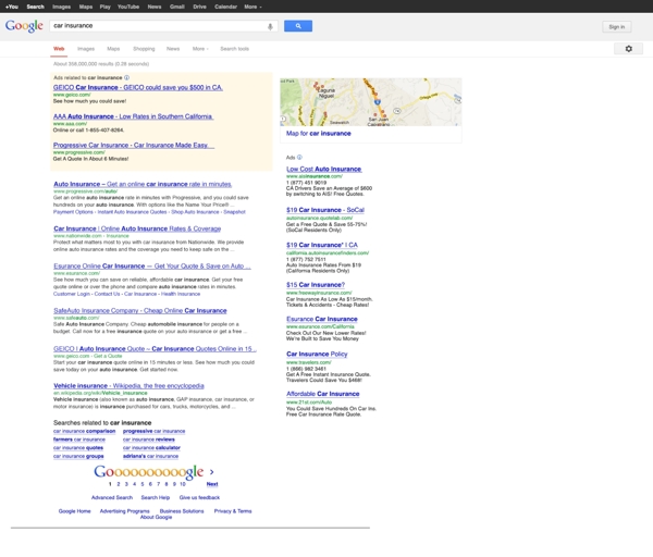 谷歌的搜索页面模型PSD