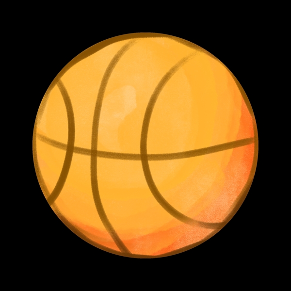 棕黄色的篮球插画