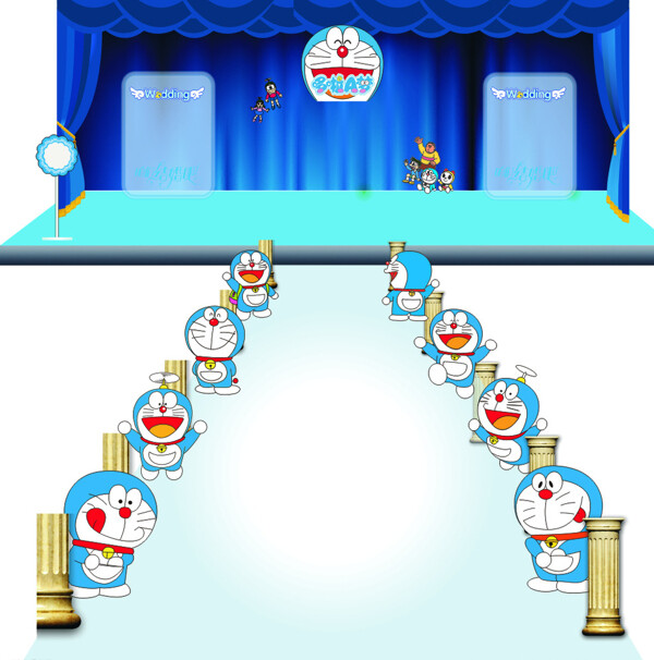 哆啦A梦主题婚礼设计图片