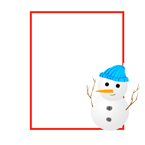 圣誕節(jié)雪人邊框插畫