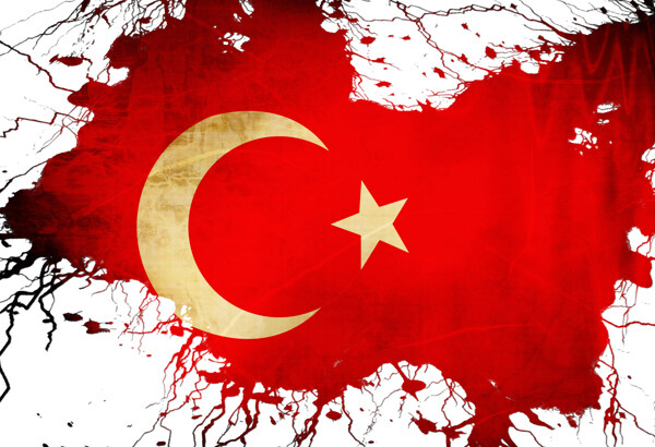 土耳其国旗墨迹喷溅图片