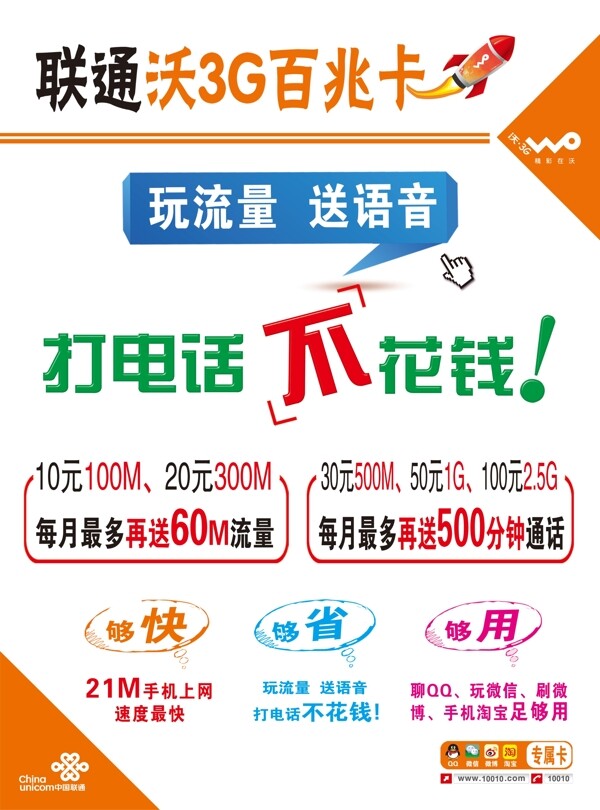 聯(lián)通百兆卡海報(bào)圖片