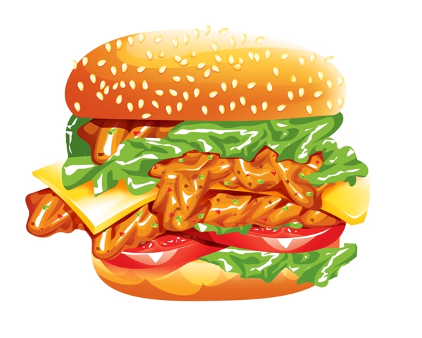 酷汉堡完全分层可以任意改色图片