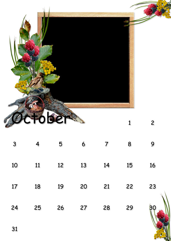 10月月历相框图片
