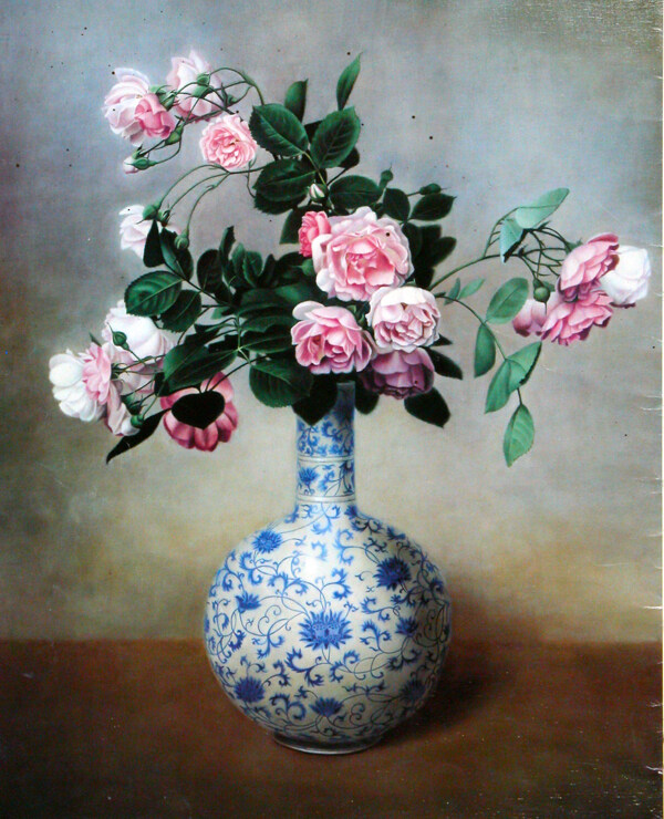 油画花卉花瓶图片