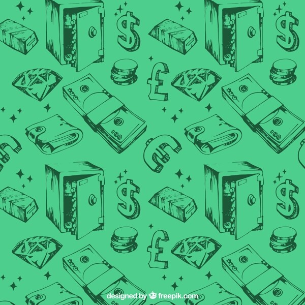 創(chuàng)意貨幣無縫背景矢量素材