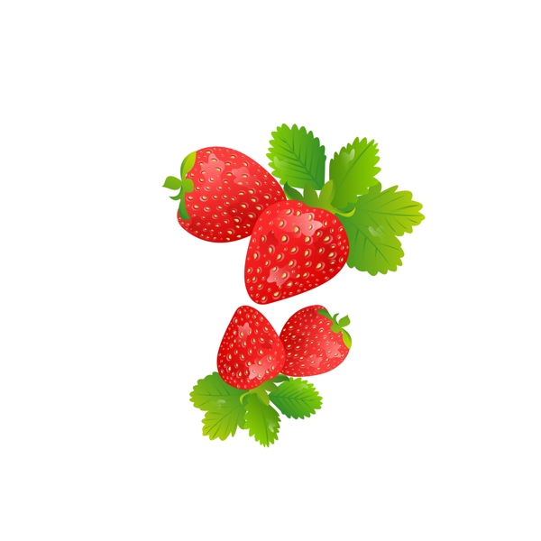 手绘草莓装饰元素