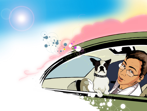 汽車中的男人漫畫