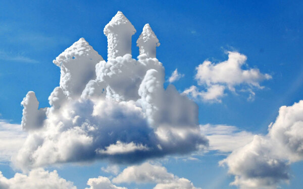 天空云城堡清新背景
