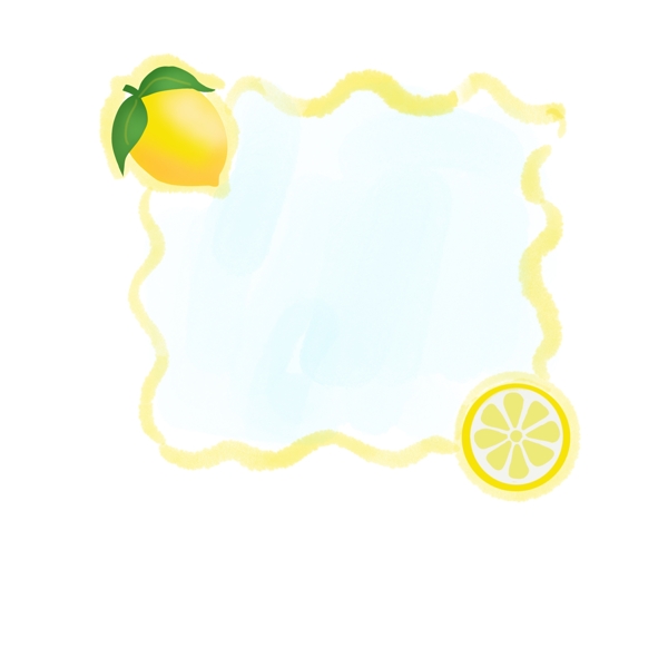 夏日小清新水果边框素材柠檬