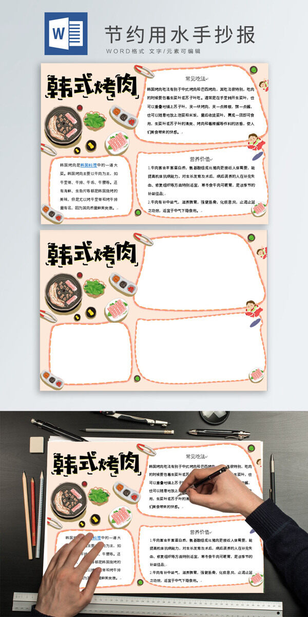 美食word手抄報(bào)模板