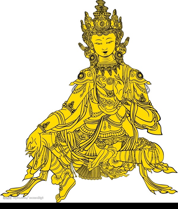 蓮花菩薩精細(xì)矢量圖圖片