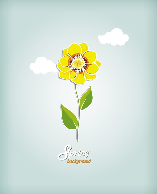 貼紙花花卉背景矢量插畫