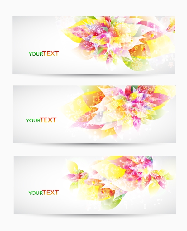 梦幻花朵banner背景模板矢量素材2