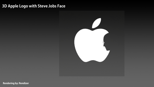 随着史蒂夫乔布斯3D苹果标志的脸