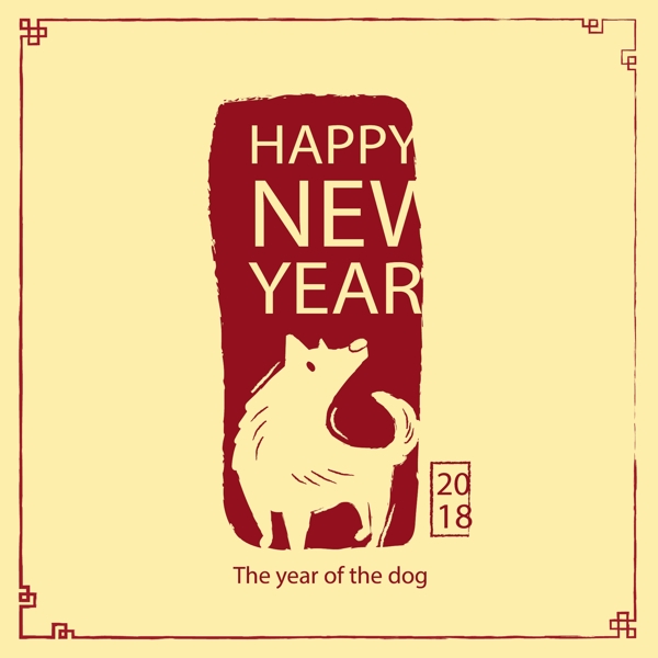 扁平2018新年元素素材