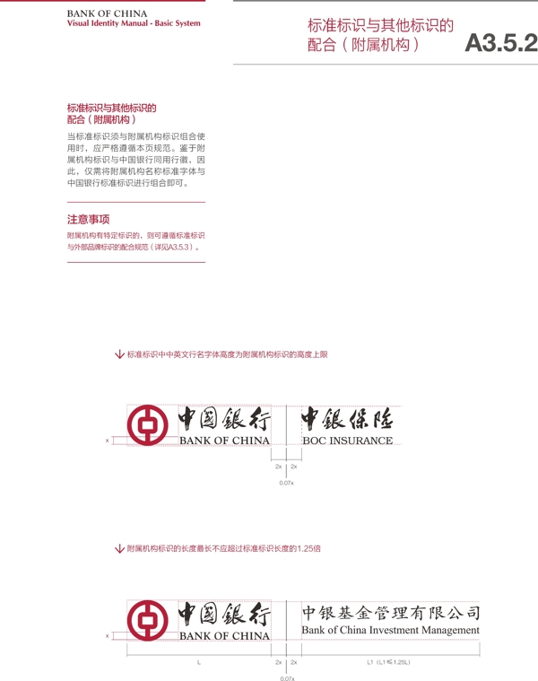 中国银行标志与其它附属机构组合