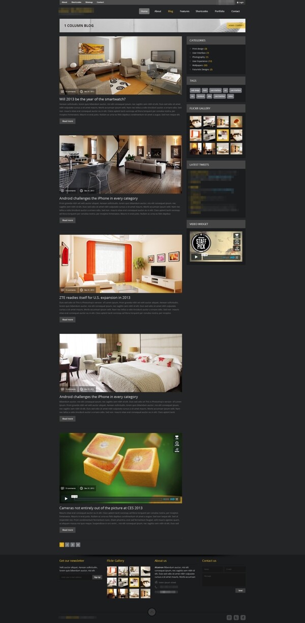 黑色的家居家具网站模板案例详情介绍模板