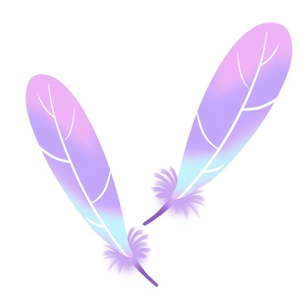 紫色卡通羽毛