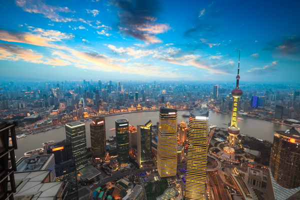 俯瞰城市夜景