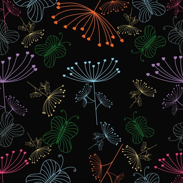 無縫花紋矢量