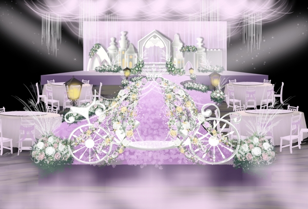 紫色城堡工装效果图