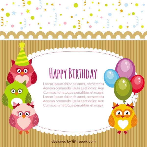 快乐生日卡片模板