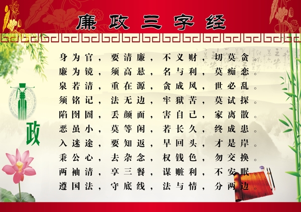 廉政三字經(jīng)展板圖片