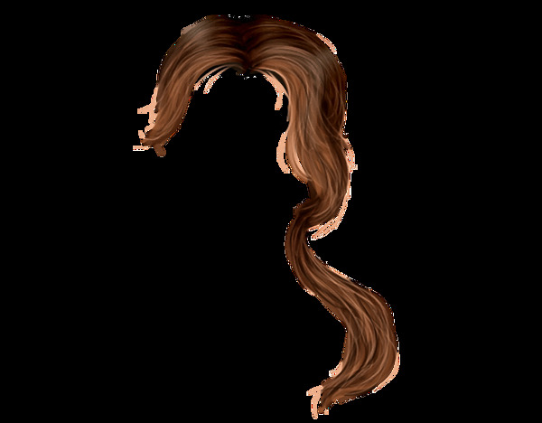 褐色波浪头发免抠png透明图层素材