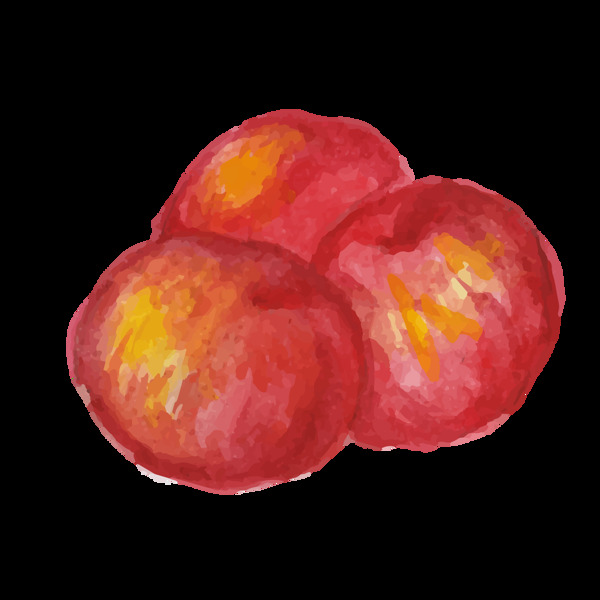 手绘红色苹果png元素